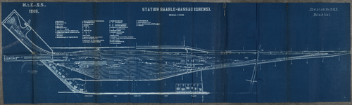 852573 Plattegrond van het emplacement van het te bouwen S.S.-station Baarle-Nassau Grens te Baarle Nassau.